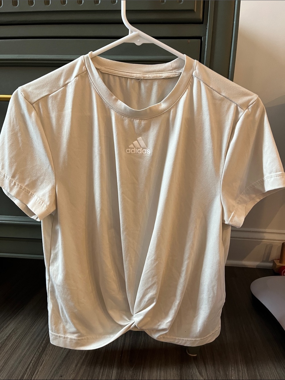 adidas Cream Short-Sleeve Athletic Tee